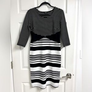 Like new black and white striped dress